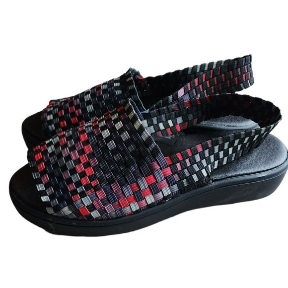 HEAL Women's Black/Multicolor Balboa Stretch Woven-Upper Sling Back Sandals Sz 8 - Picture 4 of 9